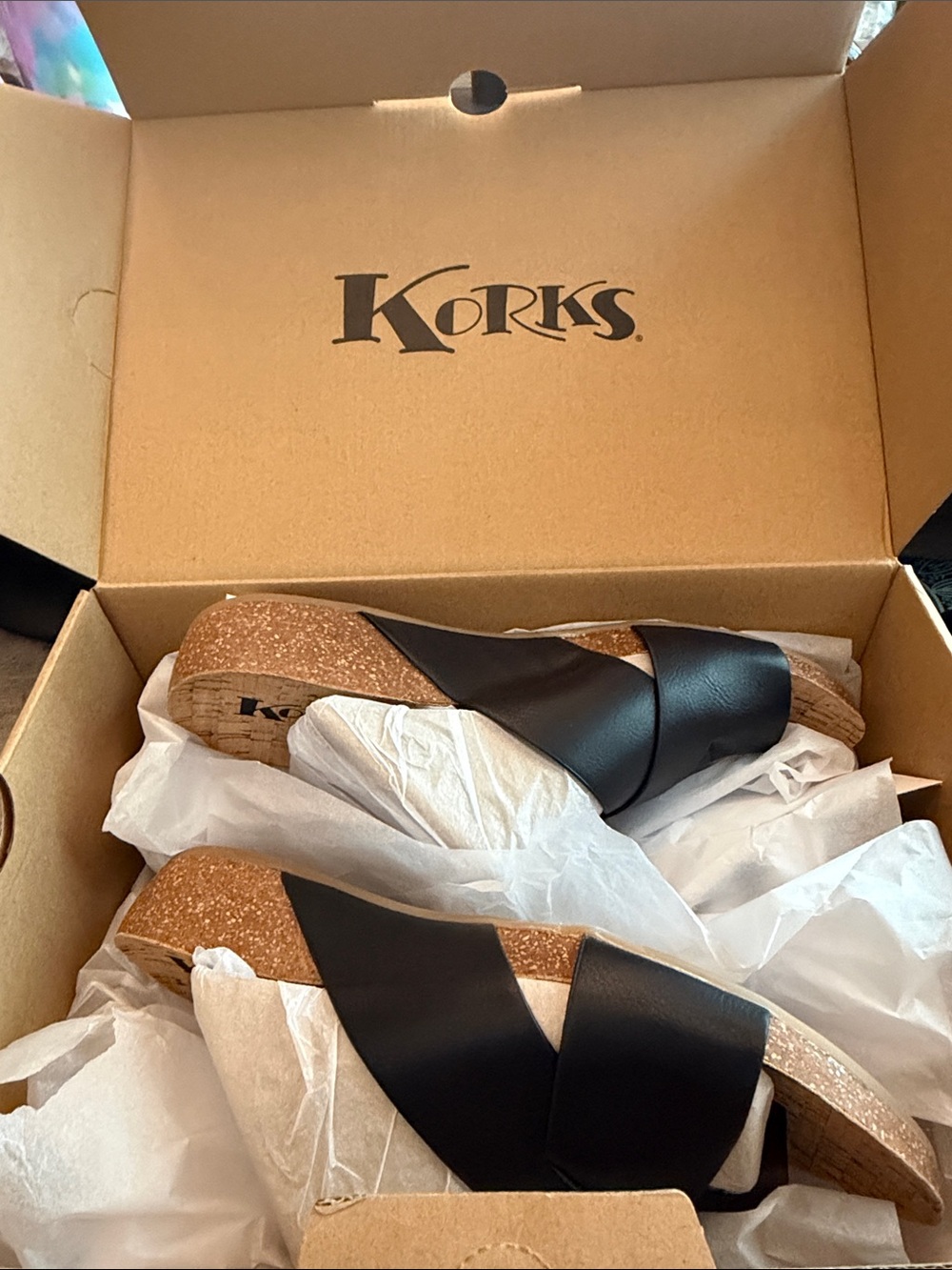 Kork-Ease Black Cork Slide Mules brand new never worn